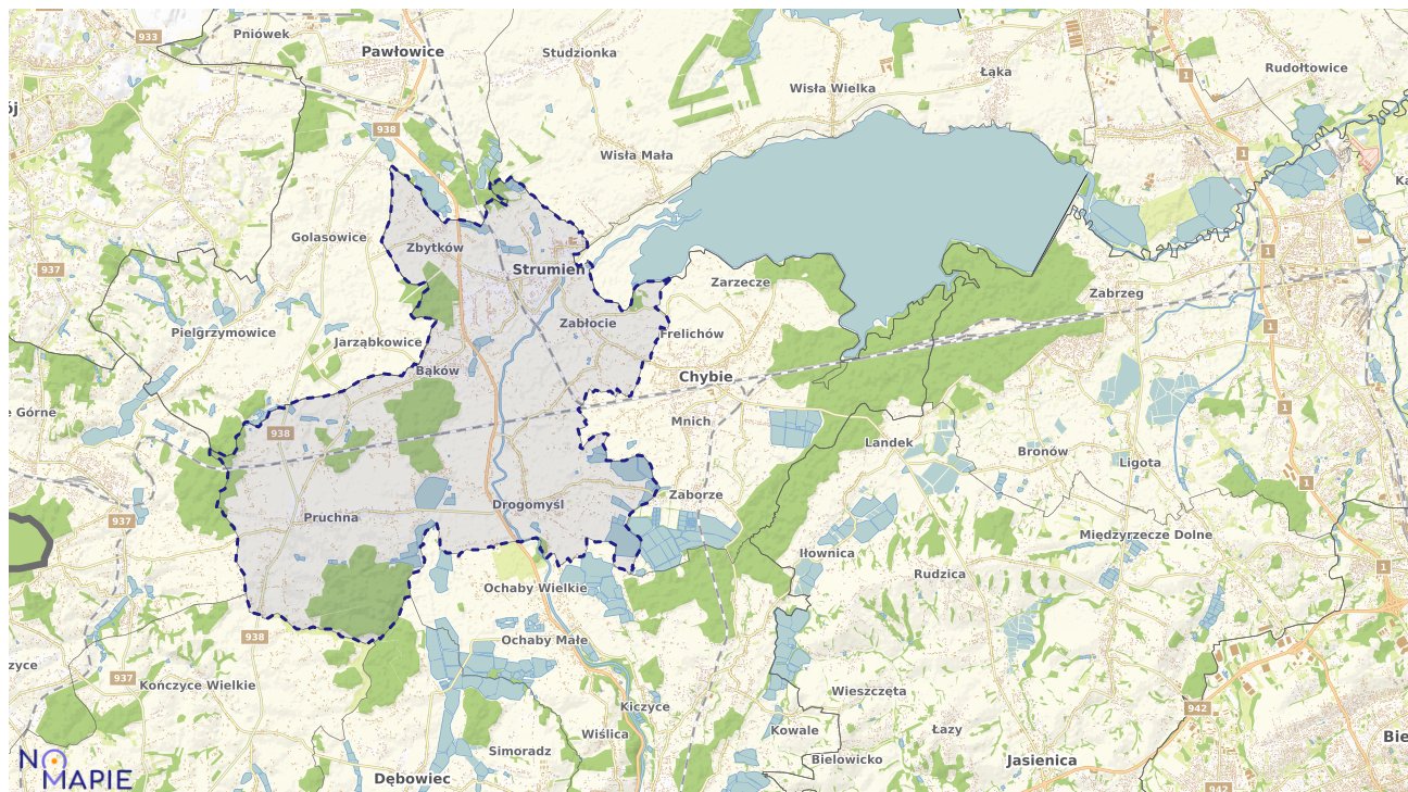 Mapa obszarów ochrony przyrody Strumienia